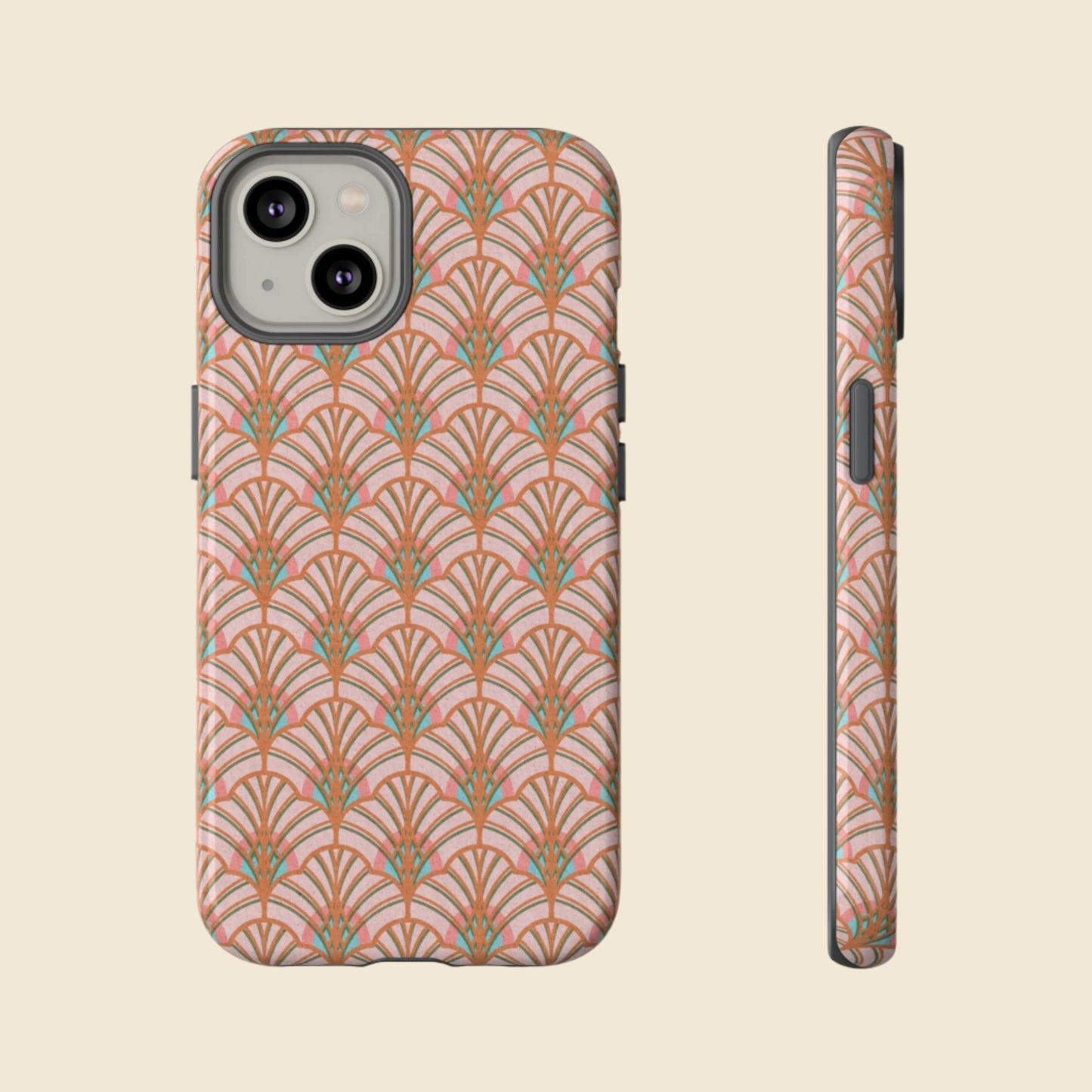 Art Deco Elegance Protective Phone Case Peach Splendor (iPhone, Pixel, Galaxy)