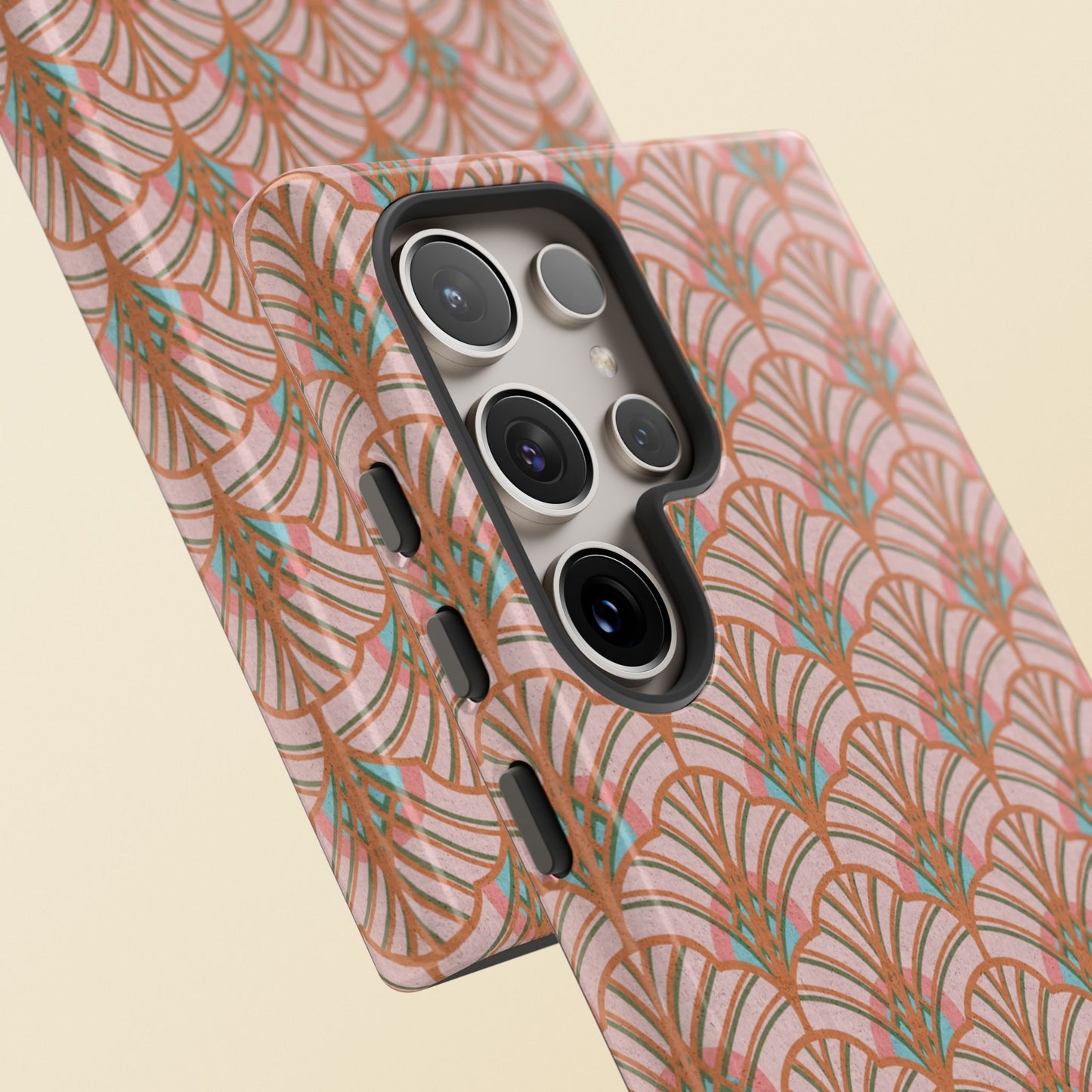 Art Deco Elegance Protective Phone Case Peach Splendor (iPhone, Pixel, Galaxy)