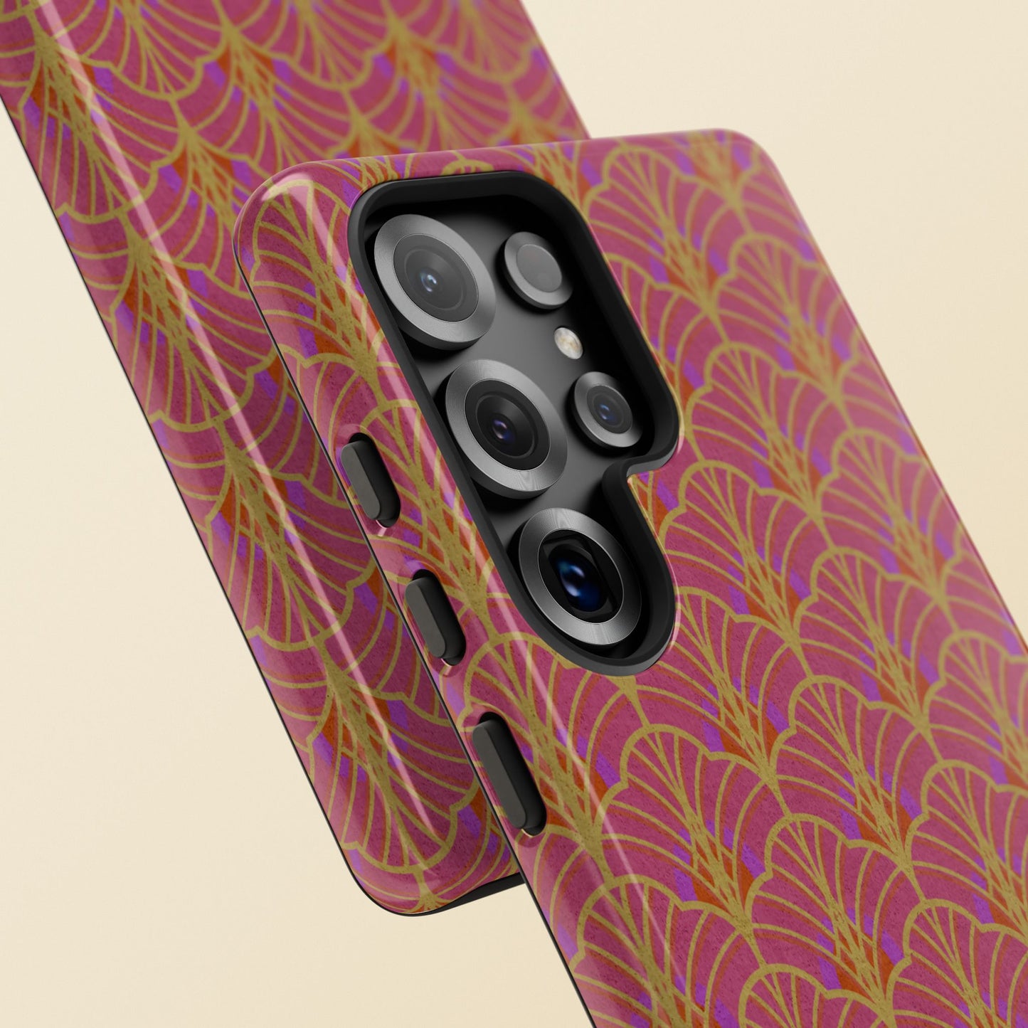 Art Deco Elegance Protective Phone Case Magenta Majesty (iPhone, Pixel, Galaxy)