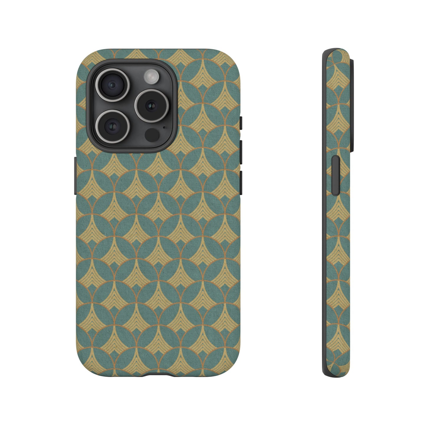 Art Deco Elegance Protective Phone Case Viridian Crest