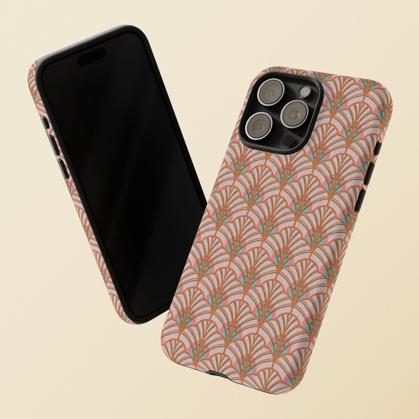 Art Deco Elegance Protective Phone Case Peach Splendor (iPhone, Pixel, Galaxy)
