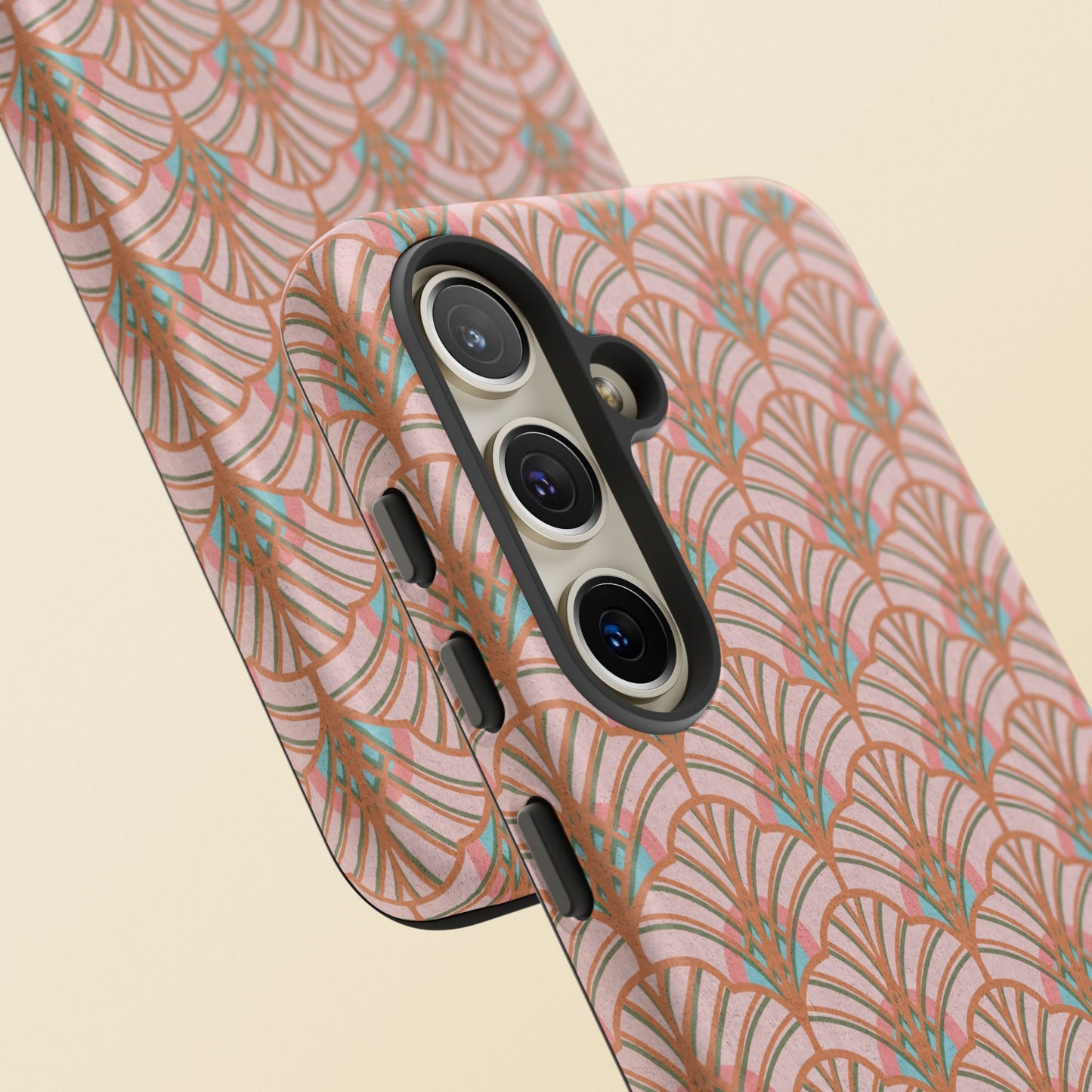Art Deco Elegance Protective Phone Case Peach Splendor (iPhone, Pixel, Galaxy)