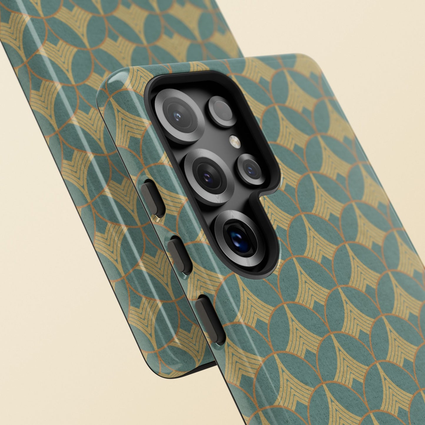 Art Deco Elegance Protective Phone Case Viridian Crest