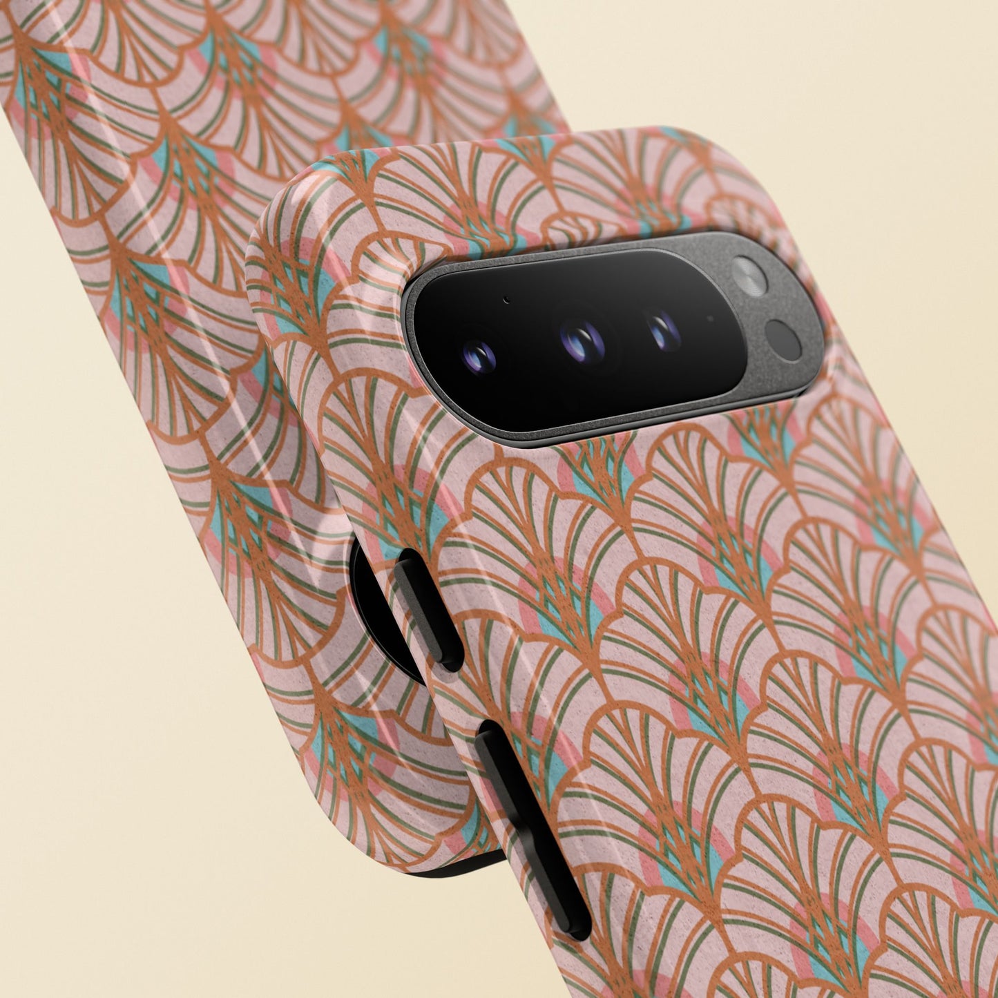Art Deco Elegance Protective Phone Case Peach Splendor (iPhone, Pixel, Galaxy)