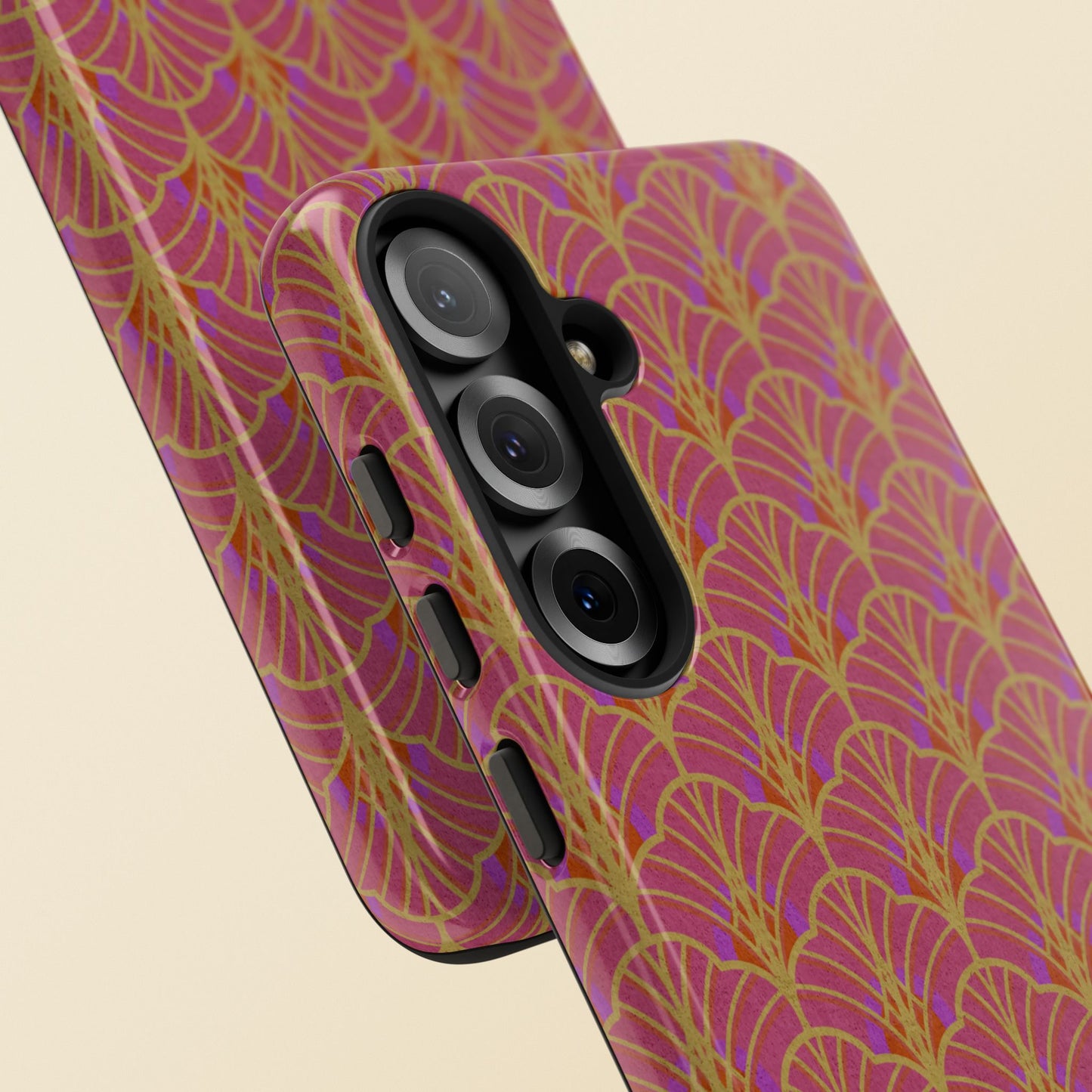 Art Deco Elegance Protective Phone Case Magenta Majesty (iPhone, Pixel, Galaxy)