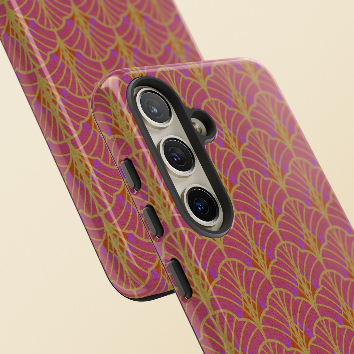 Art Deco Elegance Protective Phone Case Magenta Majesty (iPhone, Pixel, Galaxy)