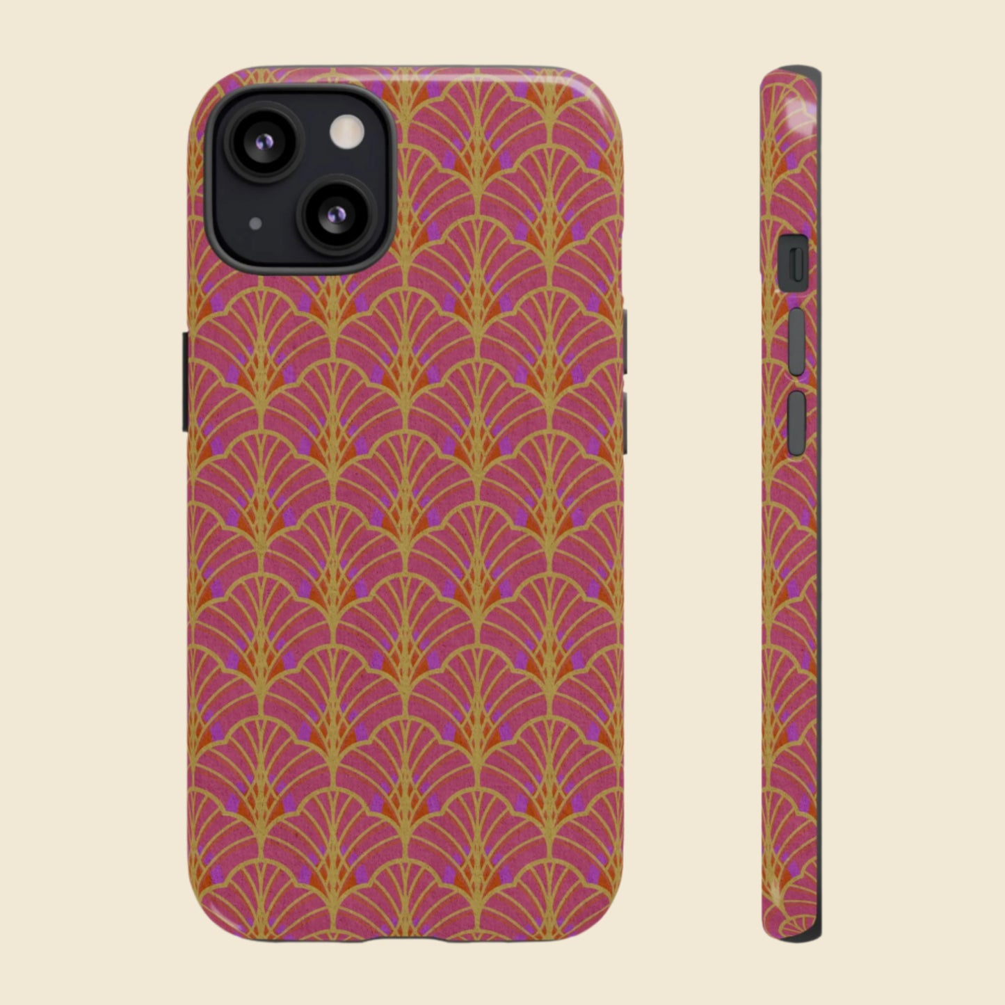 Art Deco Elegance Protective Phone Case Magenta Majesty (iPhone, Pixel, Galaxy)