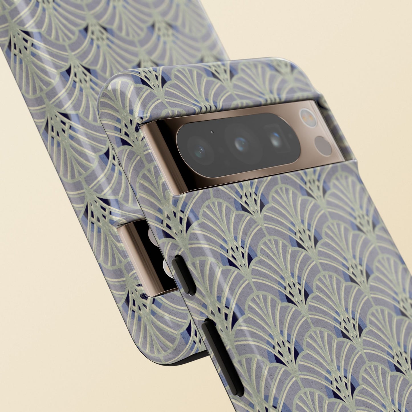 Art Deco Elegance Protective Phone Case Platinum Wave (iPhone, Pixel, Galaxy)