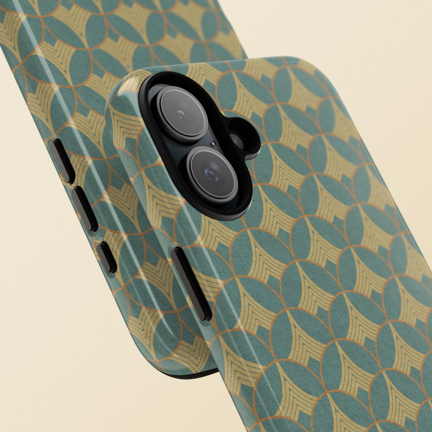 Art Deco Elegance Protective Phone Case Viridian Crest