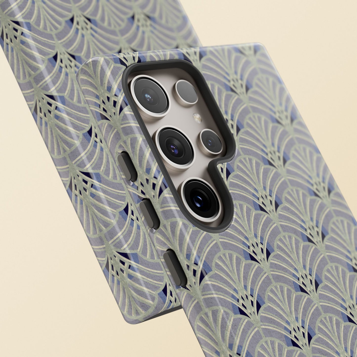 Art Deco Elegance Protective Phone Case Platinum Wave (iPhone, Pixel, Galaxy)