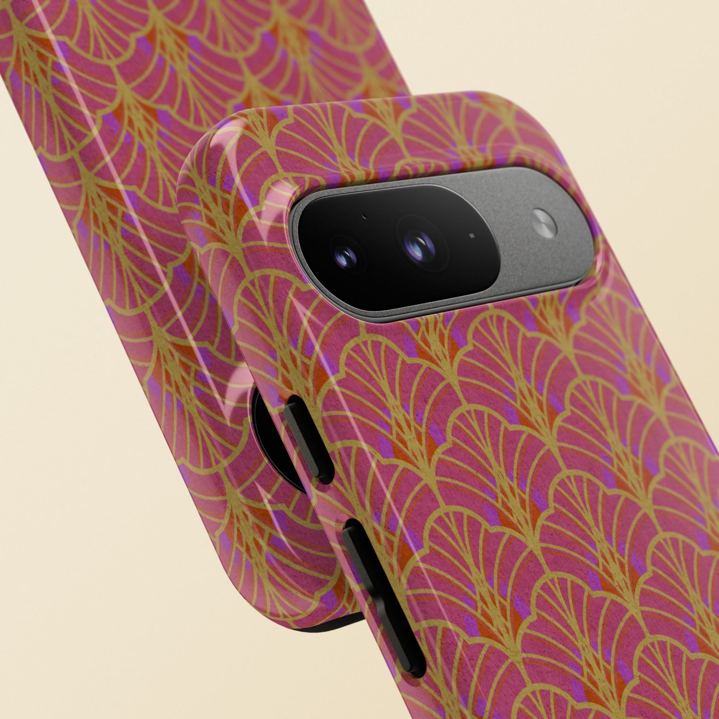 Art Deco Elegance Protective Phone Case Magenta Majesty (iPhone, Pixel, Galaxy)