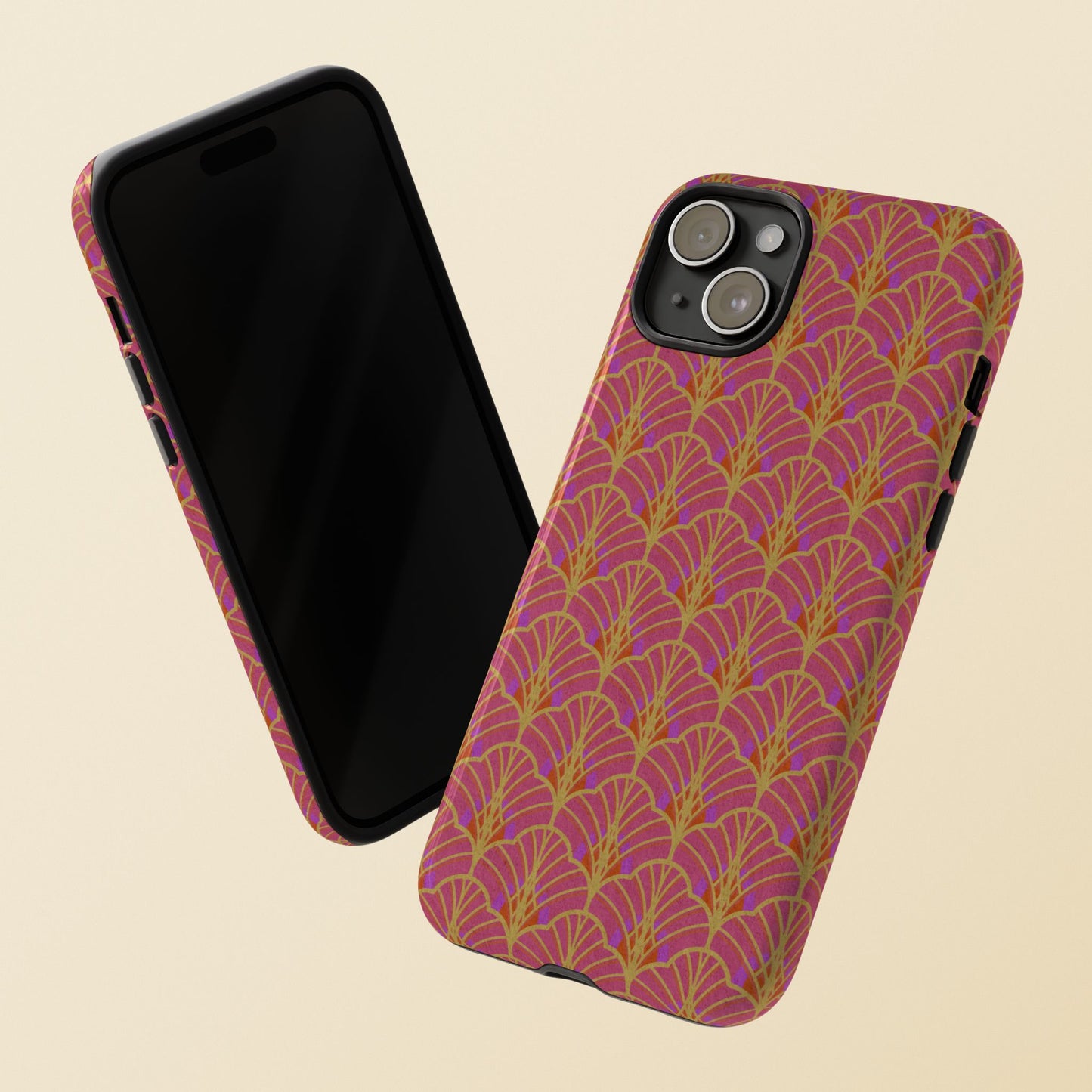 Art Deco Elegance Protective Phone Case Magenta Majesty (iPhone, Pixel, Galaxy)