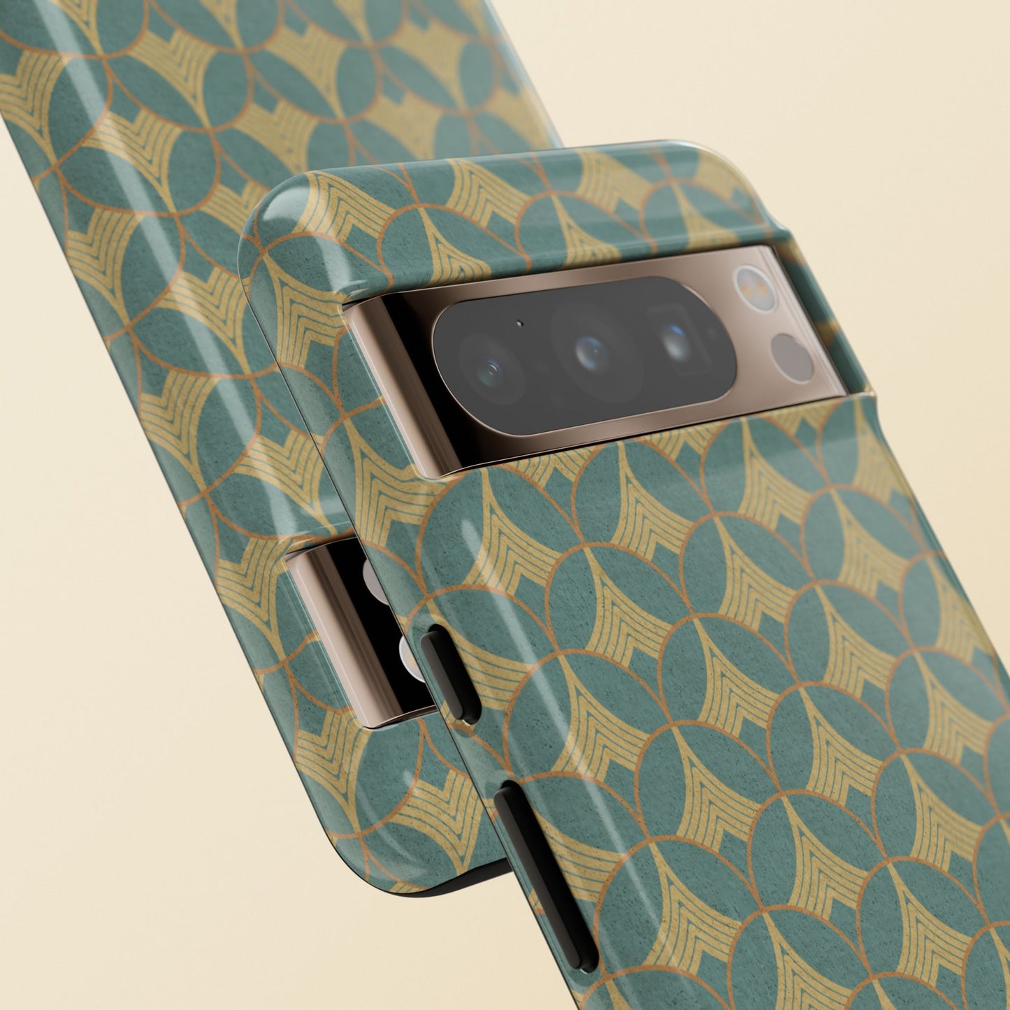 Art Deco Elegance Protective Phone Case Viridian Crest