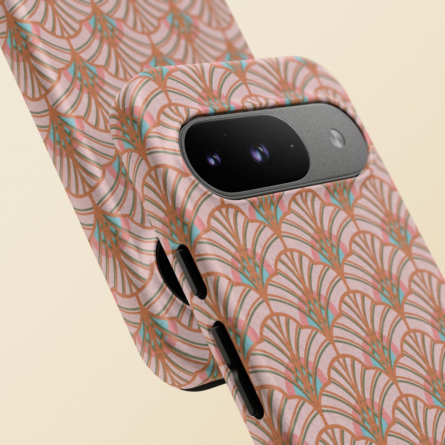 Art Deco Elegance Protective Phone Case Peach Splendor (iPhone, Pixel, Galaxy)