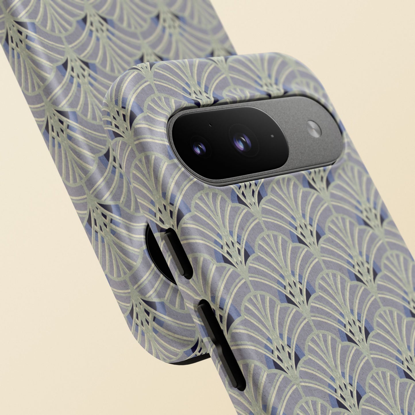 Art Deco Elegance Protective Phone Case Platinum Wave (iPhone, Pixel, Galaxy)