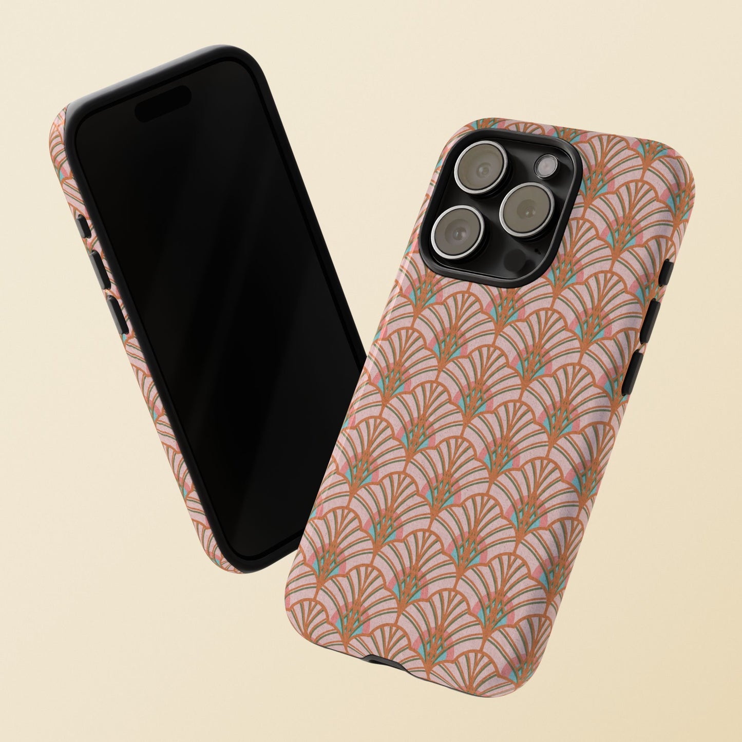 Art Deco Elegance Protective Phone Case Peach Splendor (iPhone, Pixel, Galaxy)