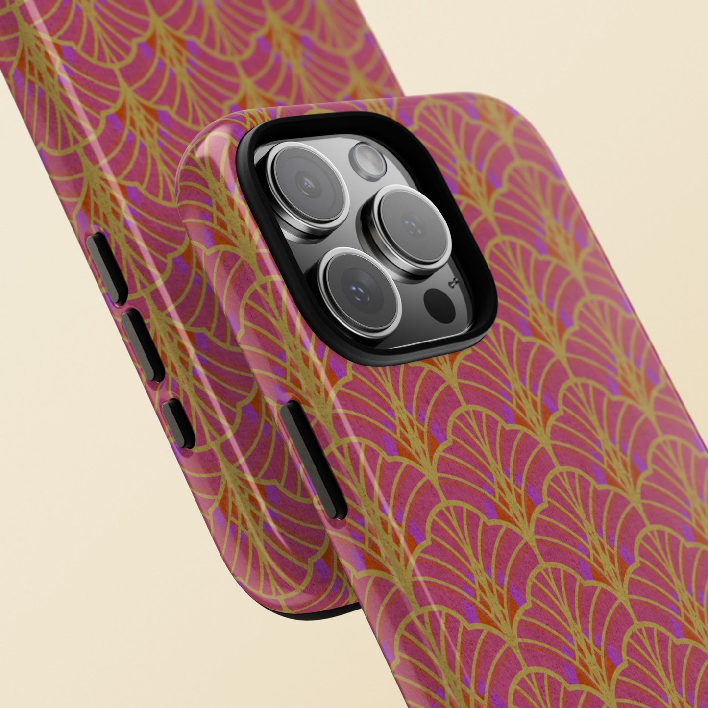 Art Deco Elegance Protective Phone Case Magenta Majesty (iPhone, Pixel, Galaxy)