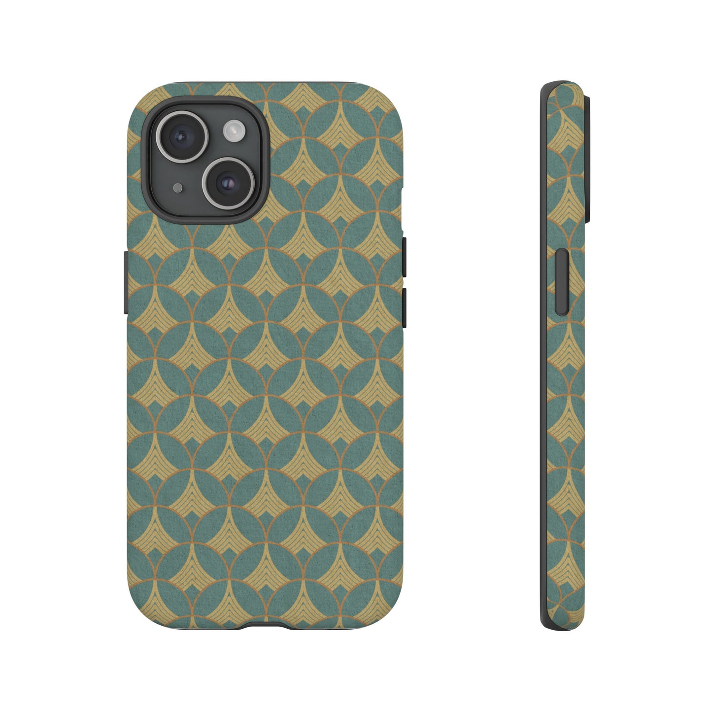 Art Deco Elegance Protective Phone Case Viridian Crest