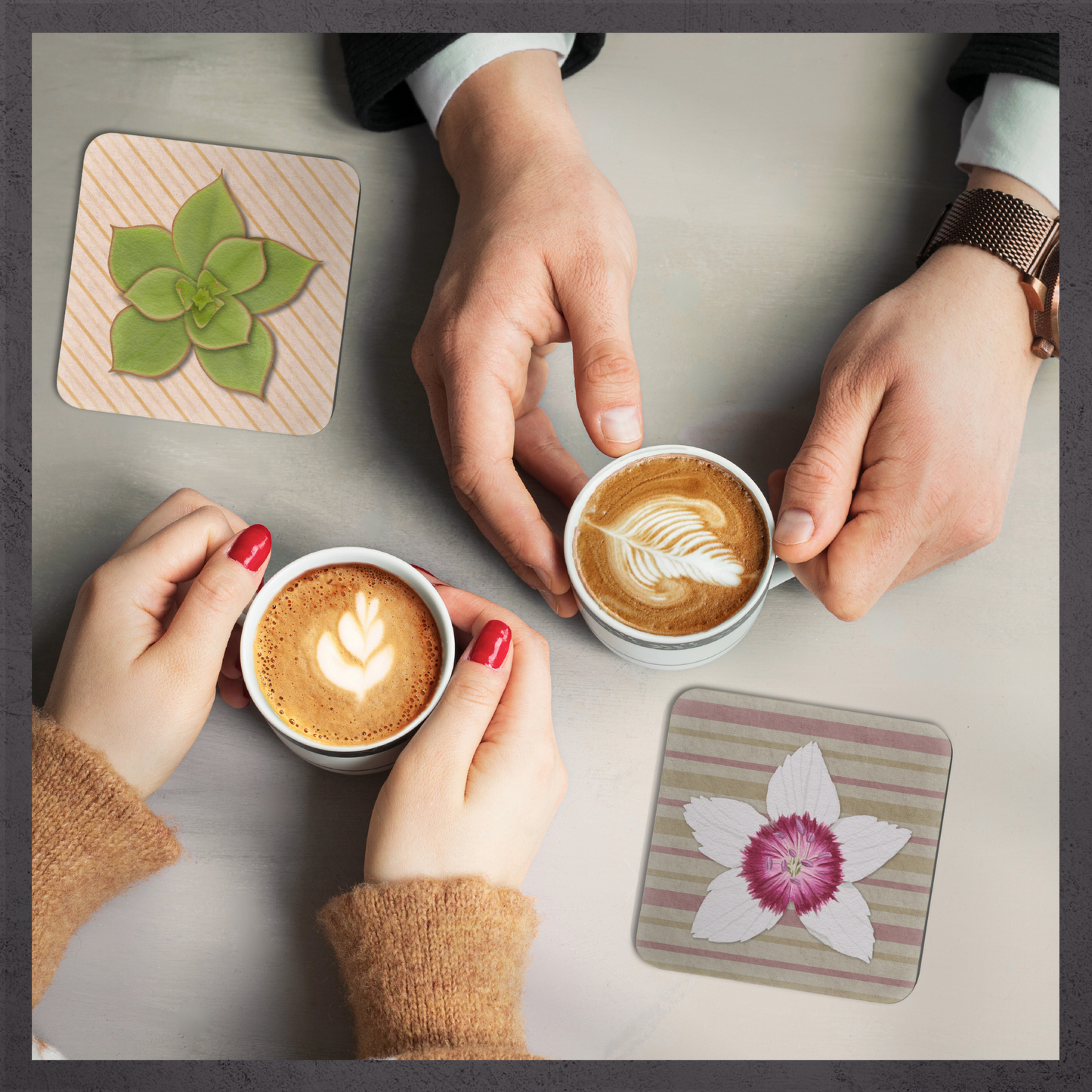 Curated Botanical Art Coaster Set - Set of 4
