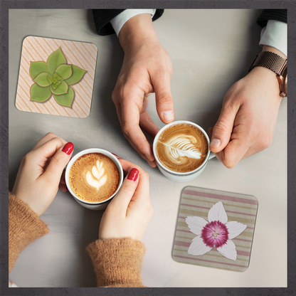 Curated Botanical Art Coaster Set - Set of 4